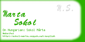 marta sokol business card